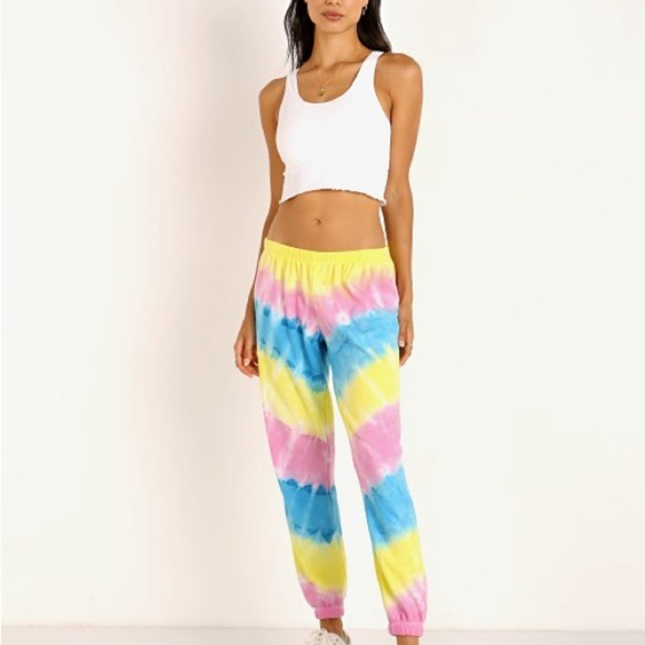 Spiritual Gangster Pants - Spiritual Gangster Perfect Sweatpant Highlighter Tie Dye Size Small